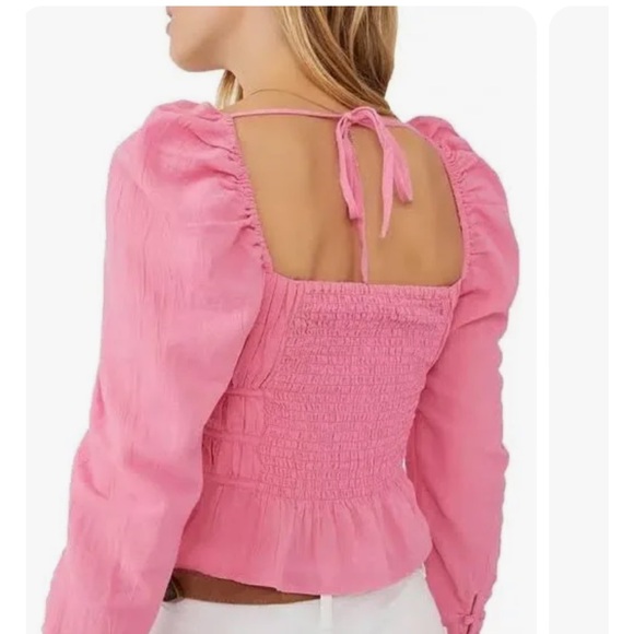 FREE PEOPLE PINK CHLOE TOP XL - Picture 3 of 6